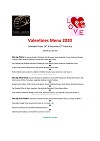 Valentines Menu Valentines Menu